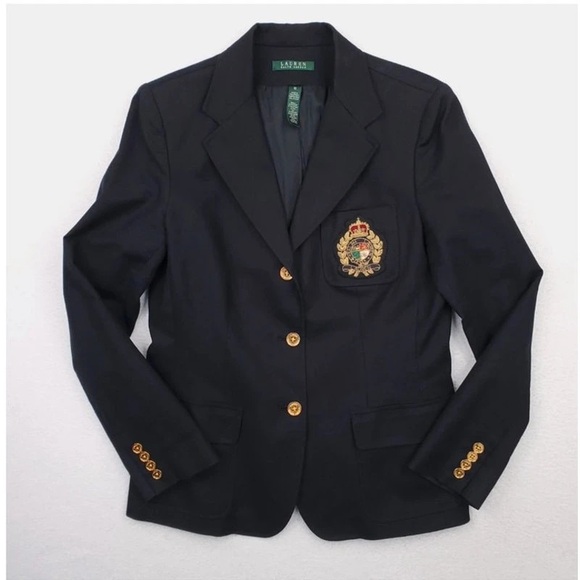 Ralph Lauren Navy Blazer with Gold Buttons - Picture 1 of 2